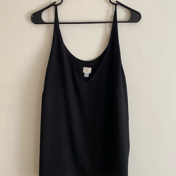 Target A New Day Flowy Lined Black Tank Top V Neck - Picture 1 of 3